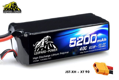 Leopard Power 6S 22.2v 6200mah 40C LiPo Battery w/XT60