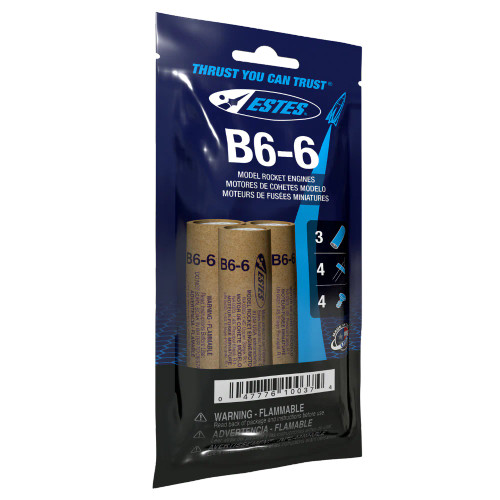 Estes 010037 B6-6 Model Rocket Engines (3pk)
