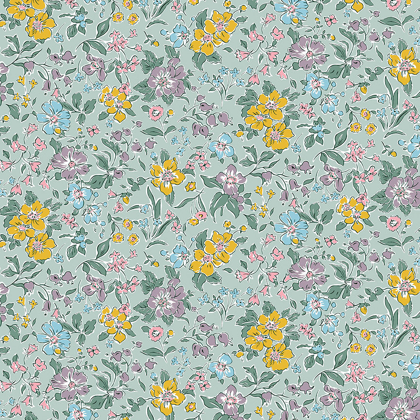 RILEY BLAKE - Heirloom Spring by Liberty Fabrics - Springs Petals A - Mint