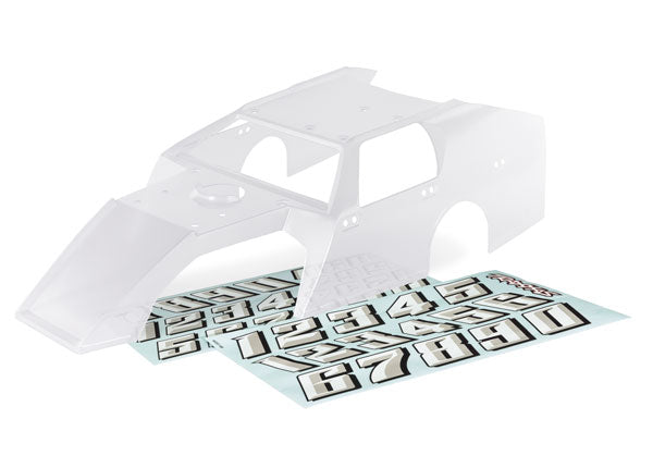 Traxxas Body, Slash Modified clear body / decal sheets (*does not include clipless mounting system), TRA-10411