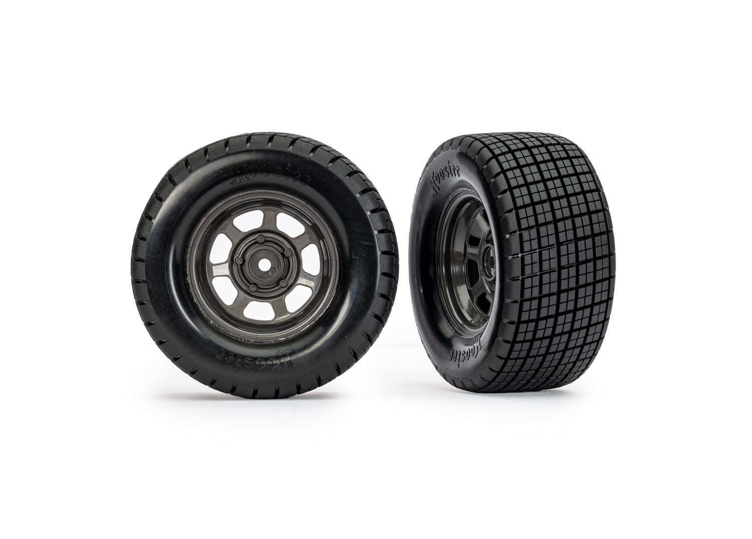 Dirt Oval Gray Rear Wheels w/ Hoosier Tires (2), TRA-10474X