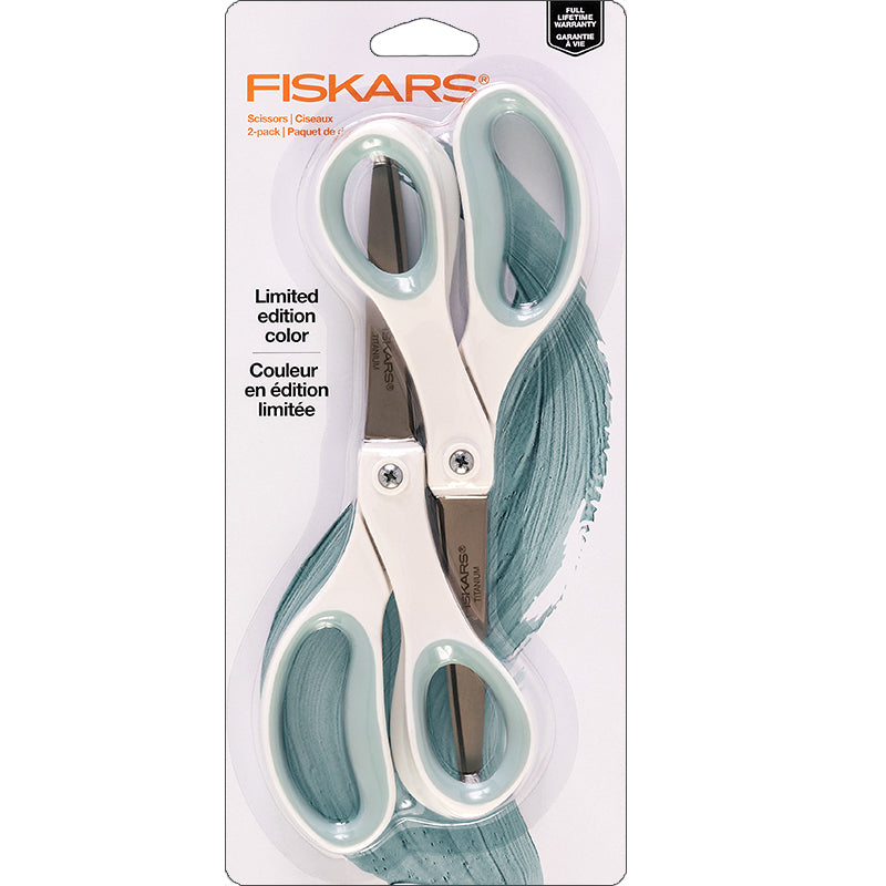 Fiskars Perform Softgrip 8in Titanim Scissors - 2 pk