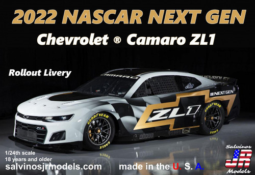 Salvinos JR 2022 Nascar Next Gen Chevrolet Camaro ZL1 Rollout Livery Model Kit