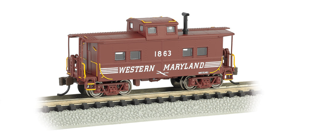 Bachmann Silver Series N Scale 16859 Northeast Steel Caboose Western Maryland (Speed Lettering) WM 1863