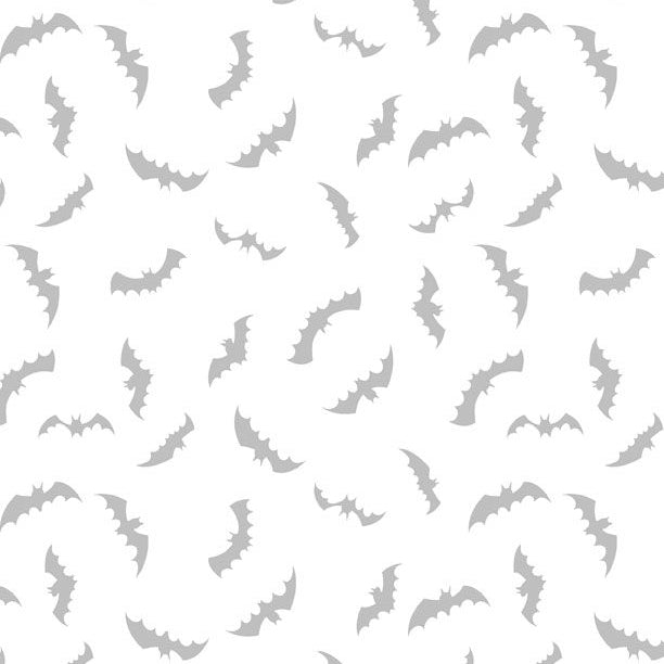 WILMINGTON - Spooky Spectacle - Bat Toss - White on White - W536-