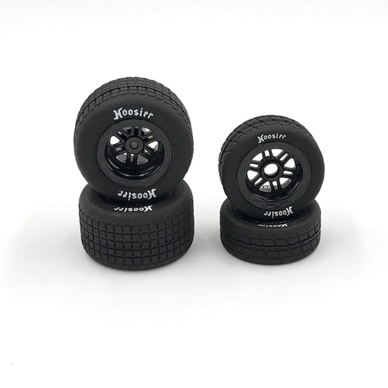 1RC 1/18 Midget FR/RR Soft Tires & Wheels, Hoosier (4)