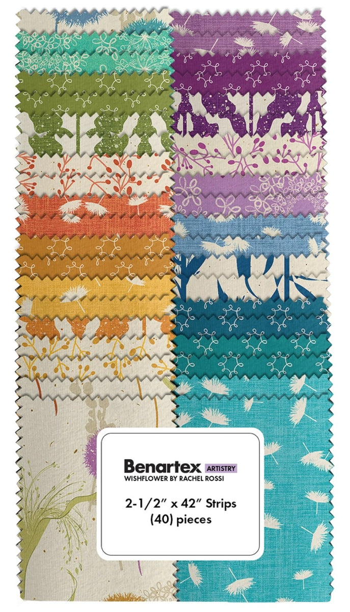 Benartex - Wishflower 2.5" Strip-Pies by Rachel Rossi 40 pcs