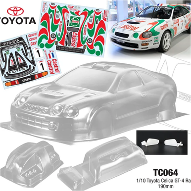 Team C Racing 1/10 Toyota Celica GT-4 Rally, 190mm Clear Body Set