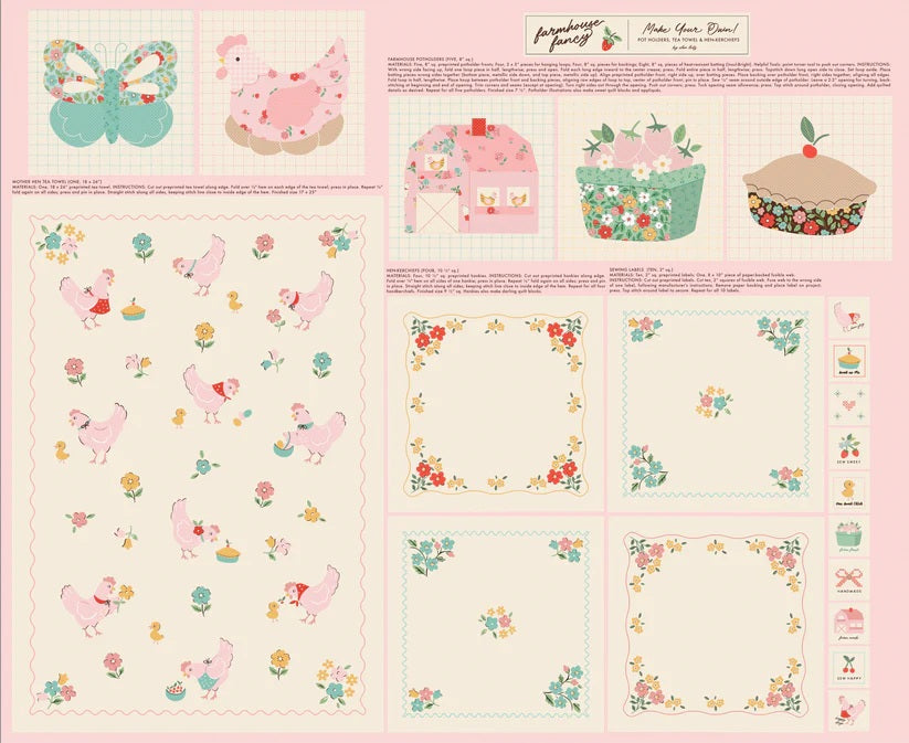 POPPIE COTTON - Farmhouse Fancy by Elea Lutz - Tea Towel Project - Panel - PL1287