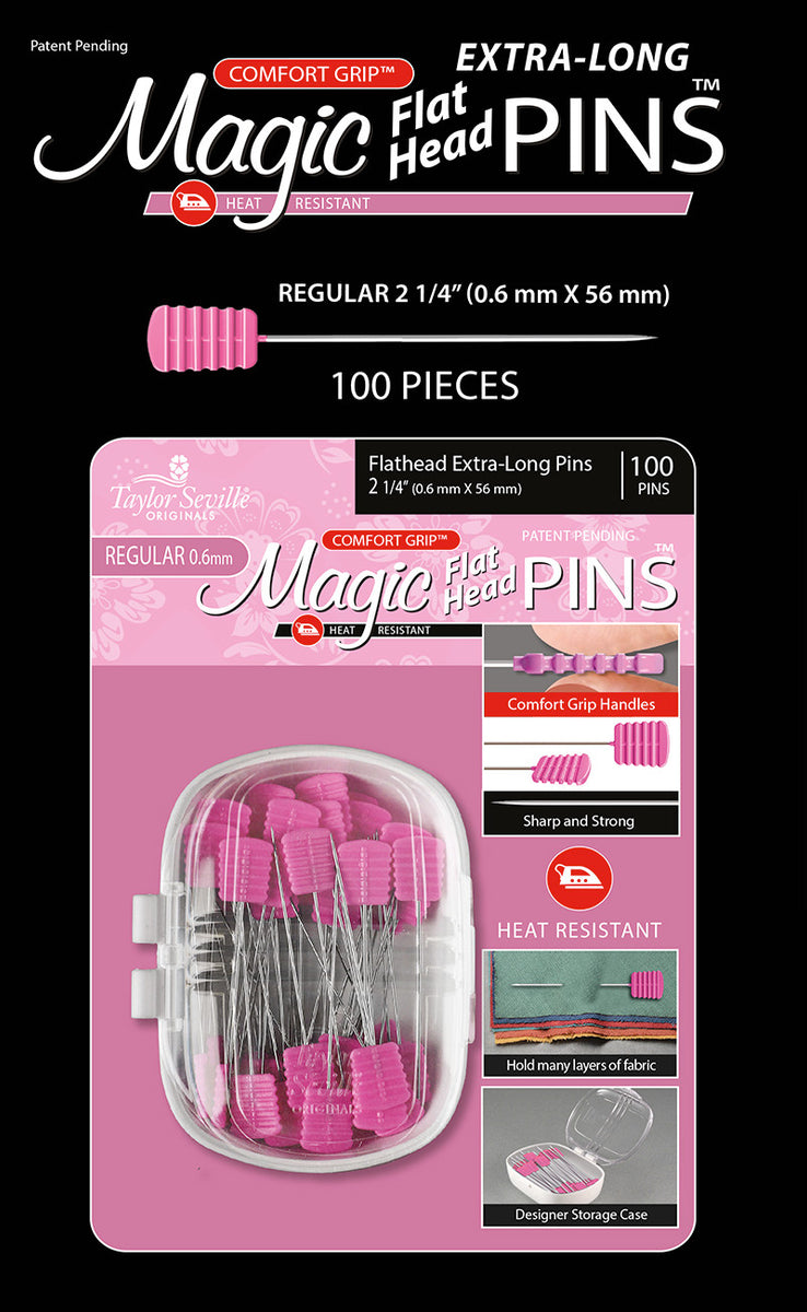 Magic Pins - 220306 Flathead Extra Long Regular 0.6mm 100 pcs by Taylor Seville