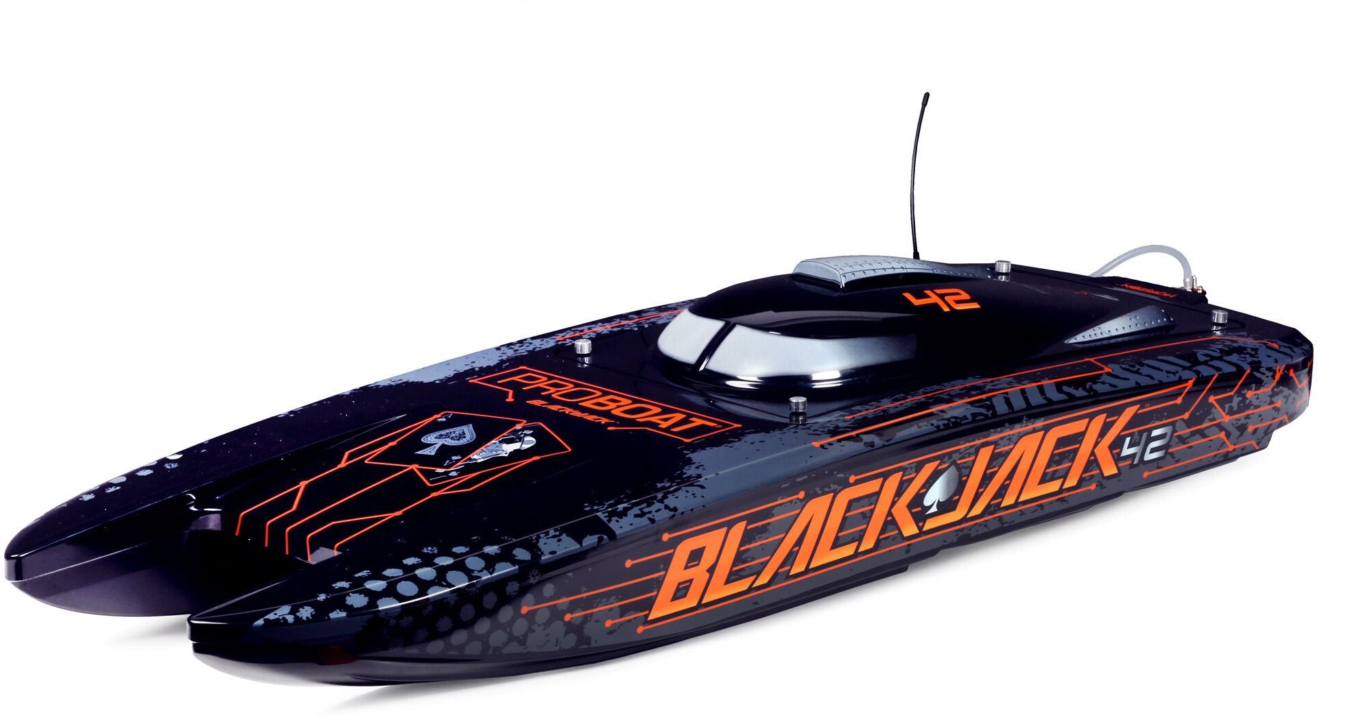 Pro Boat 08043T1 Blackjack 42" 8S Brushless RTR Electric Catamaran (Black/Orange) w/2.4GHz Radio System