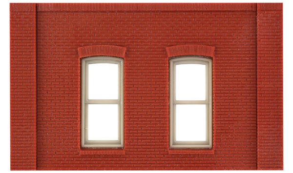 Woodland Scenics DPM 30130 HO Scale One Story Wall Sections - 2 Rectangle Windows
