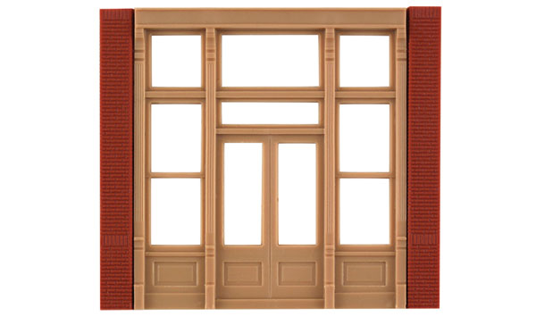 Woodland Scenics DPM 30141 HO Scale Street Level Wall Sections - Victorian Entry Door & Windows