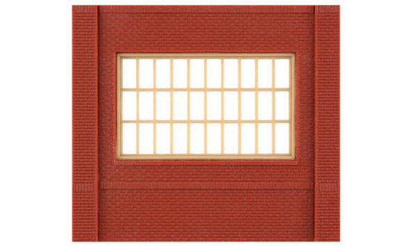 Woodland Scenics DPM 30173 HO Scale Dock Level Wall Sections - Steel Sash Windows