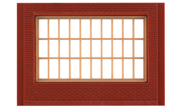 Woodland Scenics DPM 30175 HO Scale One Story Wall Sections - Steel Sash Windows 4-Pack