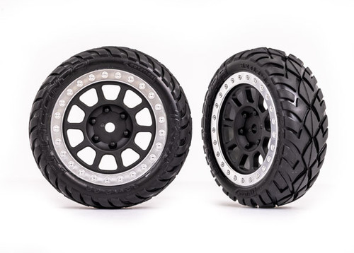 Traxxas 2479G Anaconda Front Tires with Graphite Grey and Satin Chrome beadlock wheels