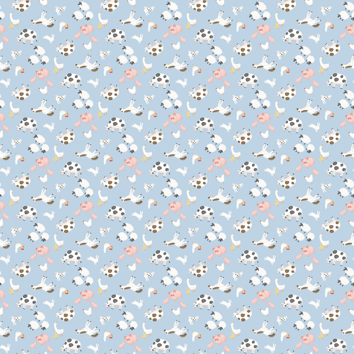 NORTHCOTT - Quack Quack Moo by Emily Wenk - Mini Animals - Blue Multi