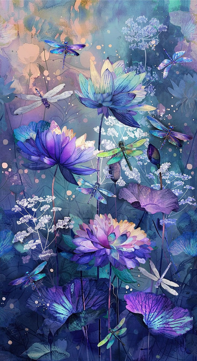 TIMELESS TREASURES - Dragonfly Mist - Panel 24" - PL1306