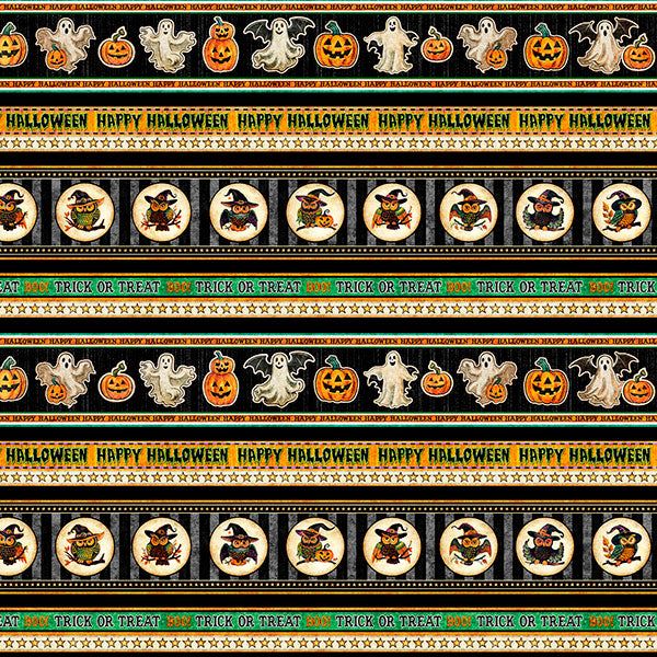 QT FABRICS - Happy Haunting - Halloween Stripe - Multi