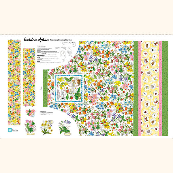 QT FABRICS - Healing Garden by Jane Maday - Garden Apron 60" - Multi - Panel - PL1252