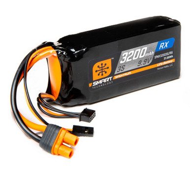 Spektrum 3200mAh 3S 9.9v 15C Smart LiFe ECU/RX Battery w/IC3