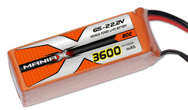 ManiaX 3600mAh 6S 22.2V 80C Heli LiPo Battery w/XT60