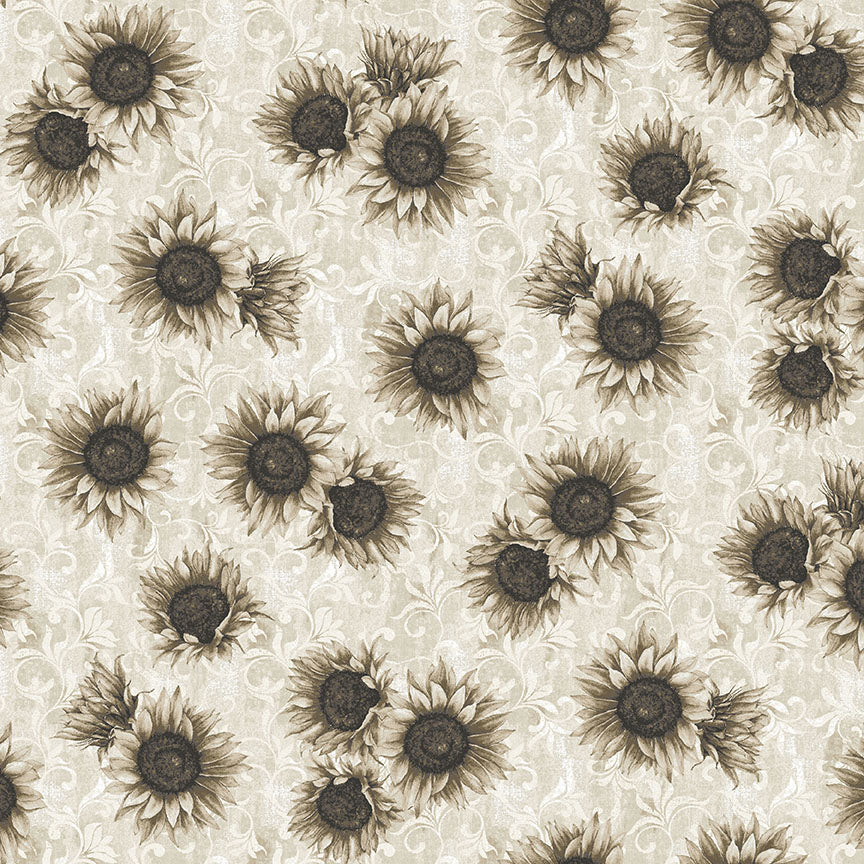 BLANK QUILTING - Autumn Vibes by Running Wild Studio - Sunflower Toss - Ecru