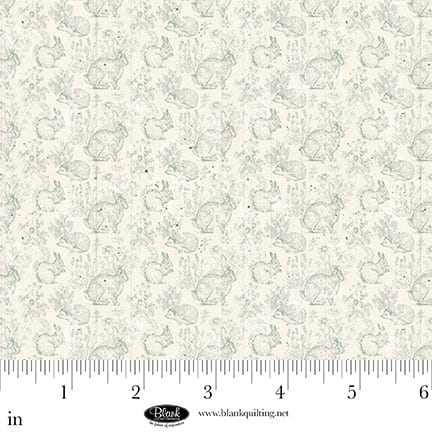 BLANK QUILTING - Parisian Snippets by Frank Garcia - Bunnies - Lt. Blue