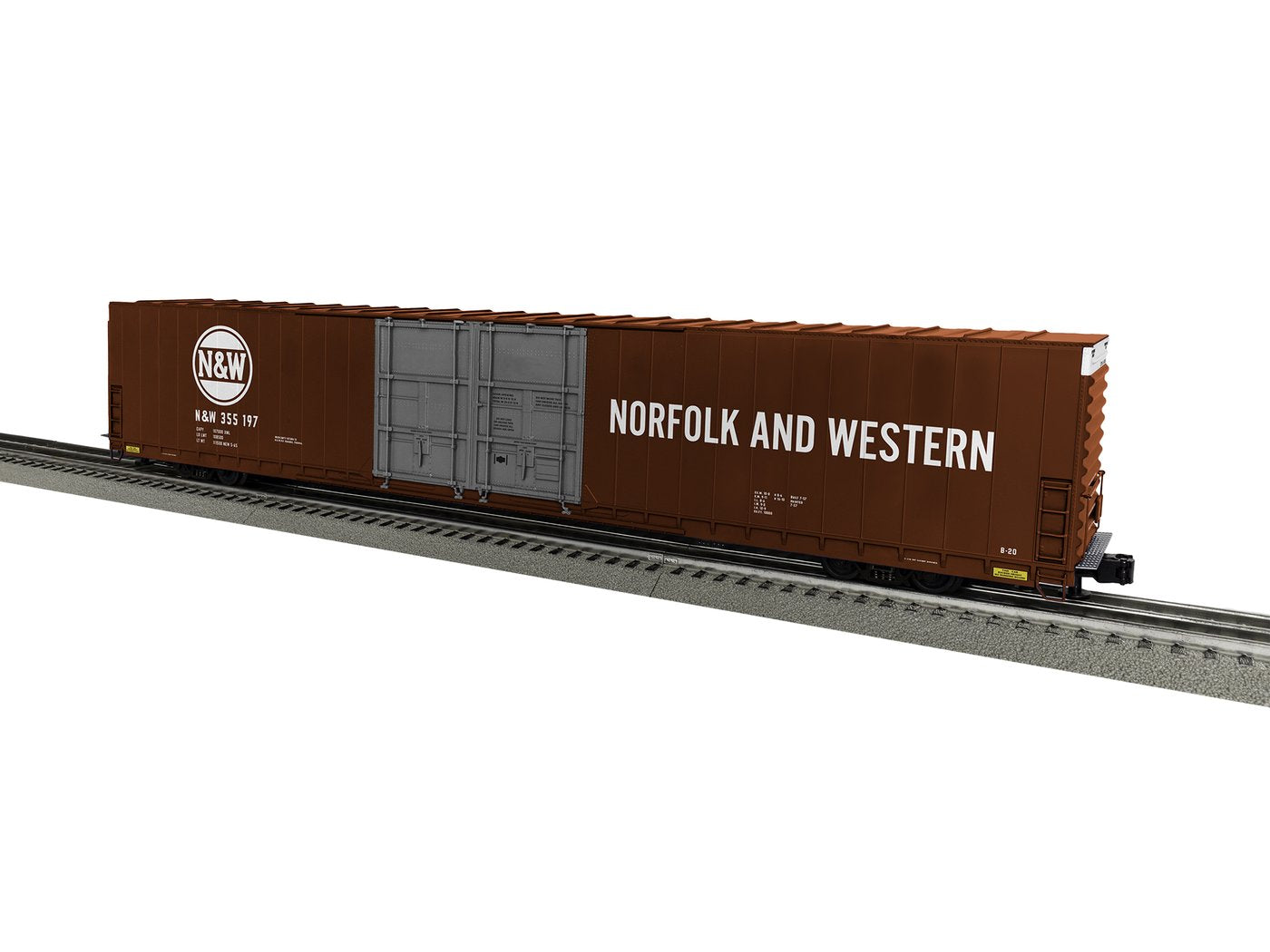 Lionel 1926032 O Norfolk & Western 86' 4-Door Hi-Cube Boxcar #355197