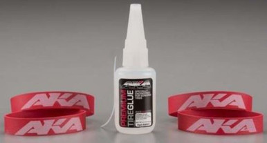 AKA 44003 Racing Premium CA Tire Gluing Kit 20g, includes glue and 4 bands