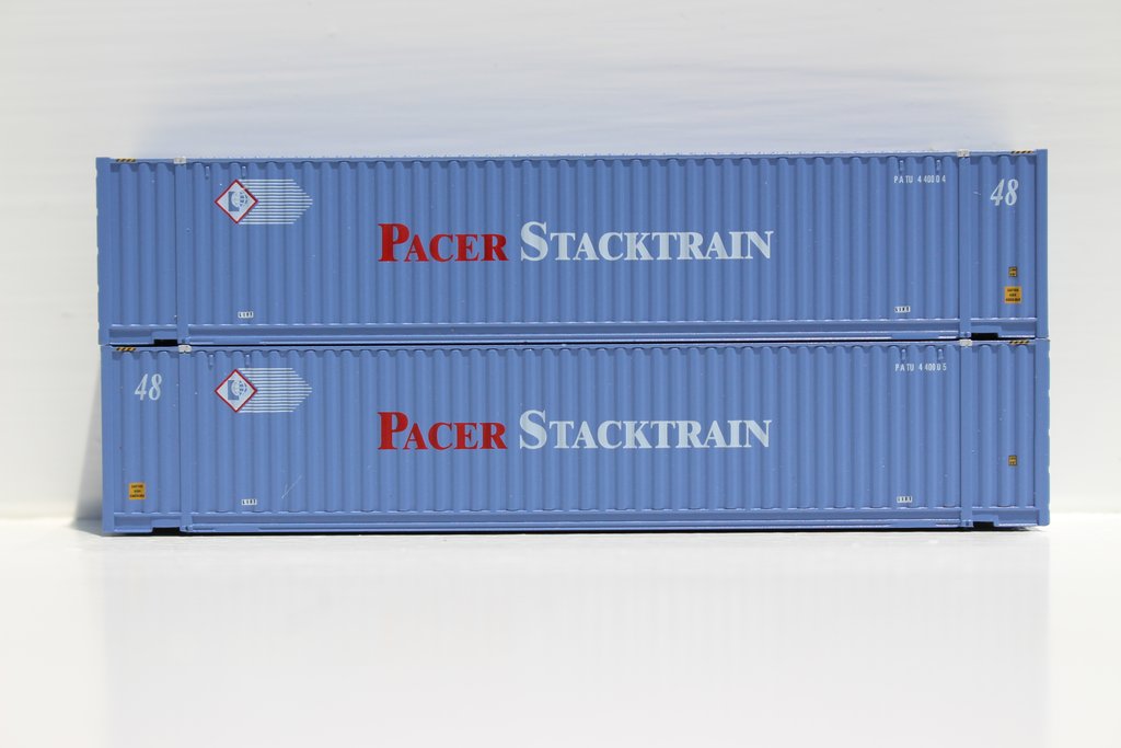 JTC Model Trains 485017 N PACER 48'' HC 3-42-3 Corrugated Containers W/Magnetic