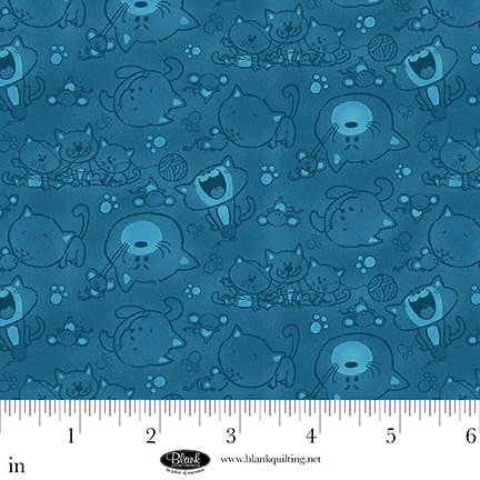 BLANK QUILTING - Cat Hair Don't Care by Nidhi Wadhwa - Tonal - Navy