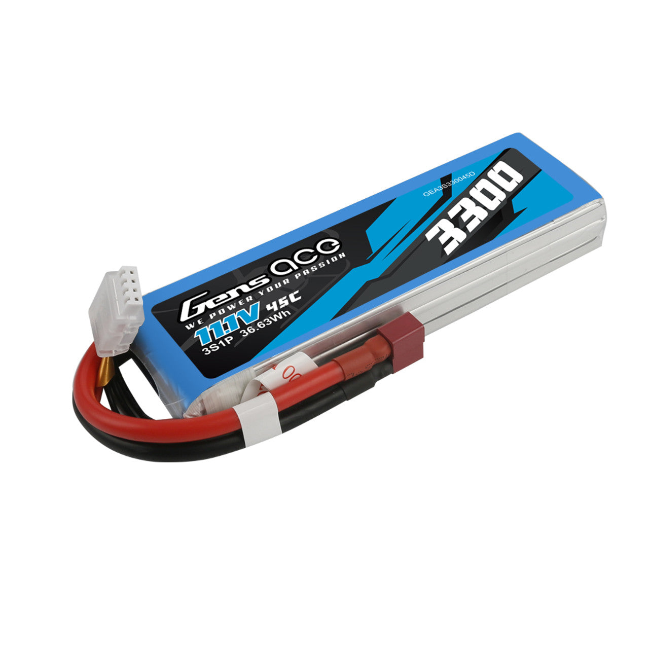 Gens ace 3300mAh 3S 45C 11.1V Lipo Battery Pack with Deans Plug(GEA3S330045D)