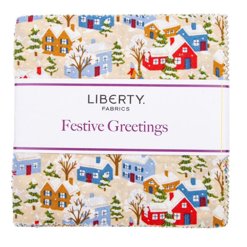 Riley Blake - Festive Greetings 5" Stacker by Liberty Fabrics 42 pcs