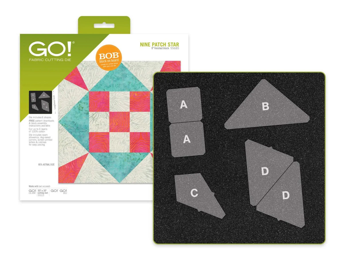 Accuquilt 55685 GO! Nine Patch Star 9" Finished Die