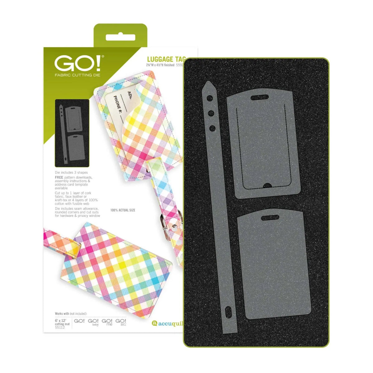 Accuquilt Die GO! 55922 Luggage Tag Die