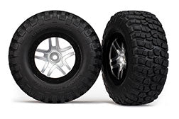 Traxxas 5877 SCT Satin Chrome & Black Wheels & BFG Tires (2)