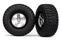 Traxxas 5878 SCT Satin Chrome & Black Wheels & BFGoodrich Tires (2)