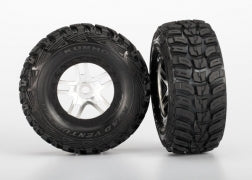 Traxxas 5976R Satin Chrome & Black Wheels & S1 Kumho Tires (2)