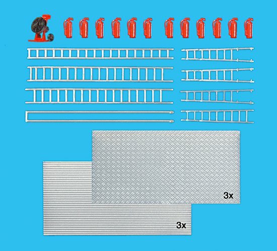 Preiser 31026 HO Scale Ventilation Fan, Fire Extinguishers, Ladders