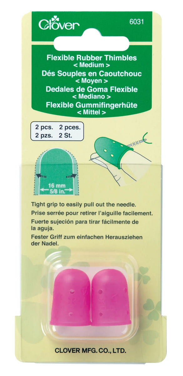 Clover - Flexible Medium Rubber Thimble - Pink