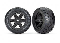 Traxxas 6768 Tires & wheels, assembled, glued ( 2.8') ( RXT black wheels, Anaconda tires, foam inserts) ( 2WD electric rear) ( 2) ( TSM rated)