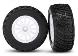 Traxxas 7473R Tires & wheels, assembled, glued (White wheels, BFGoodrich Rally tires)