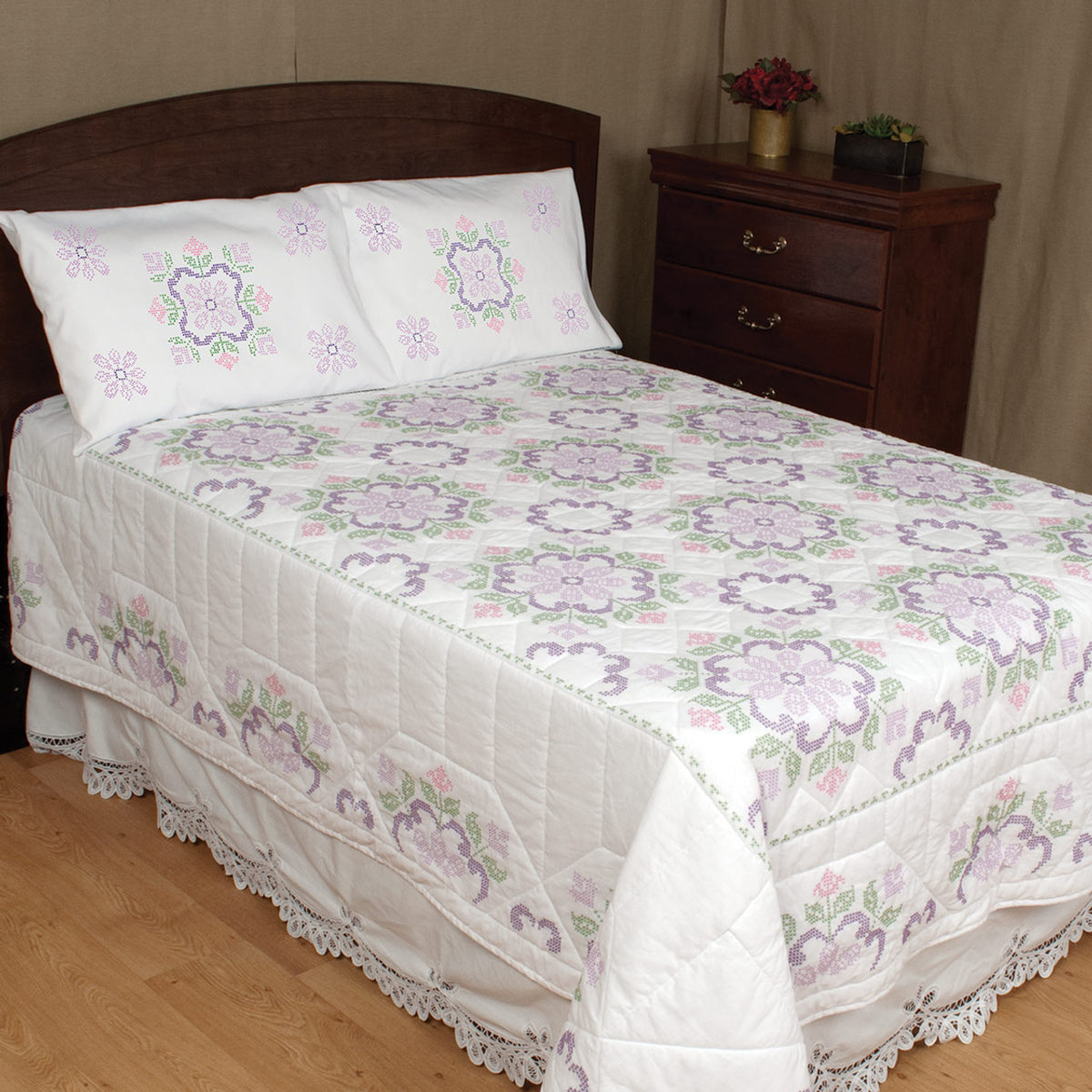 Cross Stitch Colonial Quilt - Panel - PL- CROSS