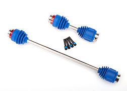 Traxxas 8655R Driveshafts, center E-Revo (steel constant-velocity) front (1)/ rear (1) (assembled with inner and outer dust boots, for E-Revo)