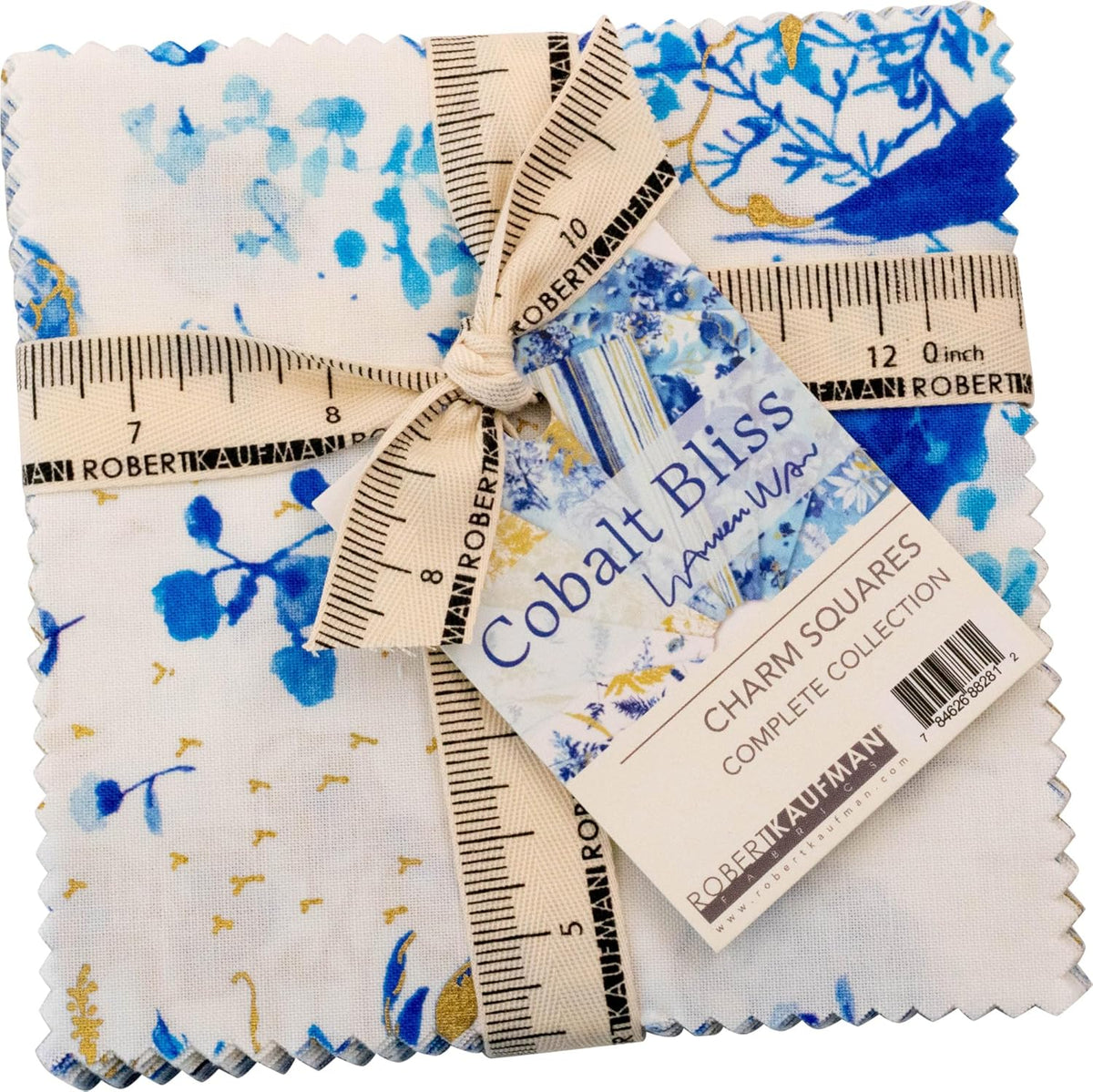 Kaufman - Cobalt Bliss Charm Squares by Lauren Wan 42 pcs