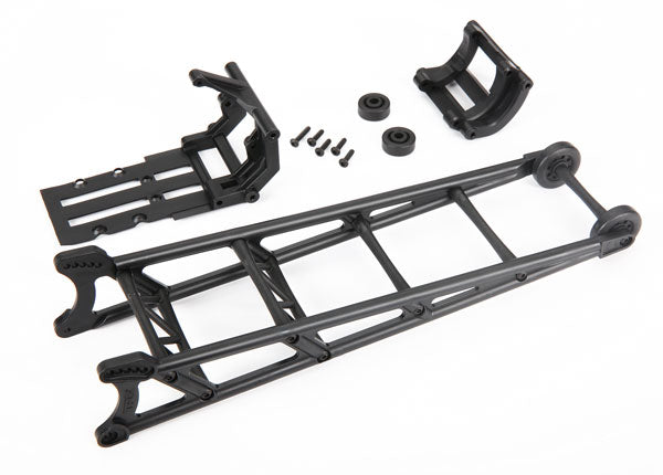 Wheelie bar, black (assembled)/ wheelie bar mount 9460