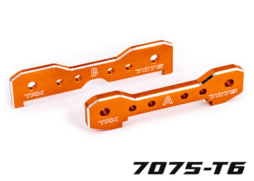 Traxxas 9629T Tie bars, front, 7075-T6 aluminum orange-anodized (Sledge)
