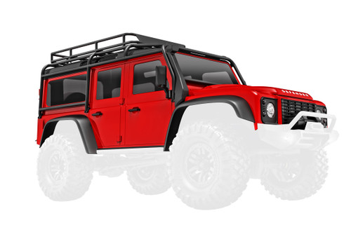 Traxxas 9712-RED -TRX-4M Body, Land Rover Defender, complete, Red