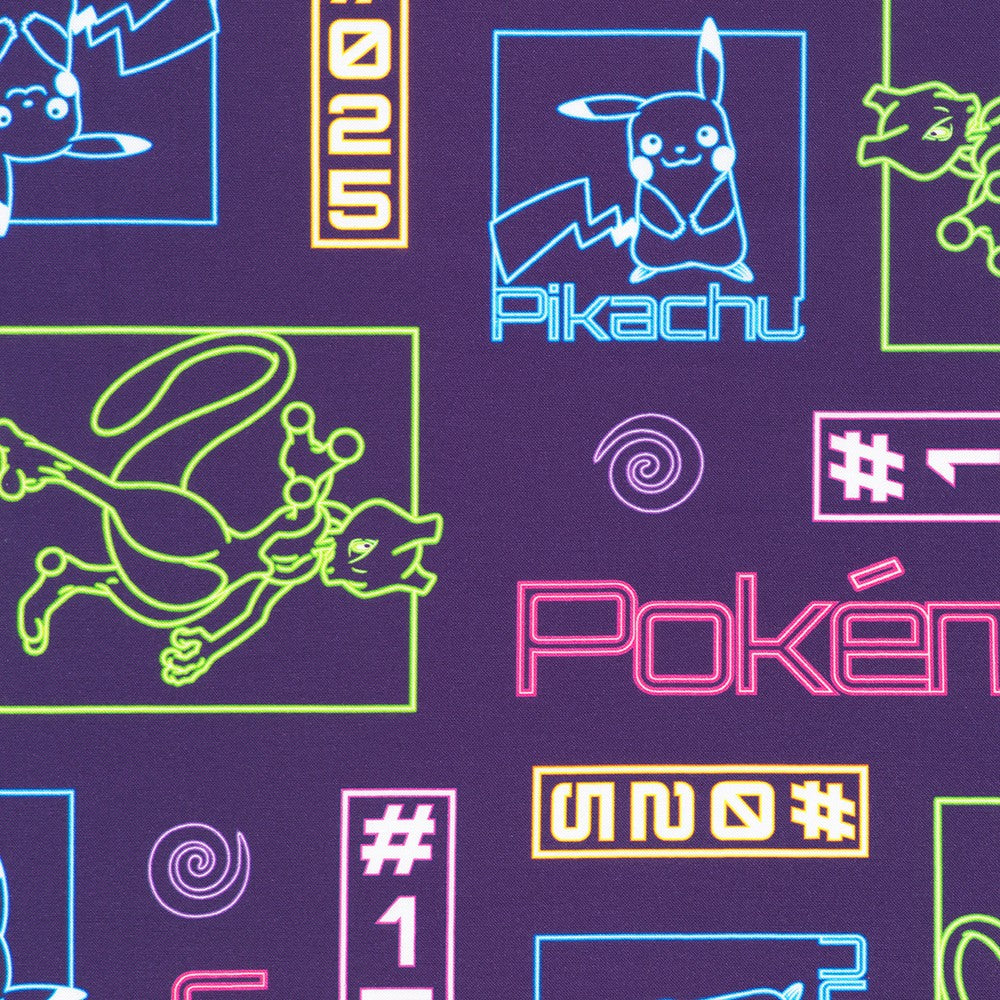 KAUFMAN - Pokemon Neon Lights by Pokemon Co. - Purple